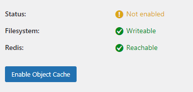 Redis Object Cache