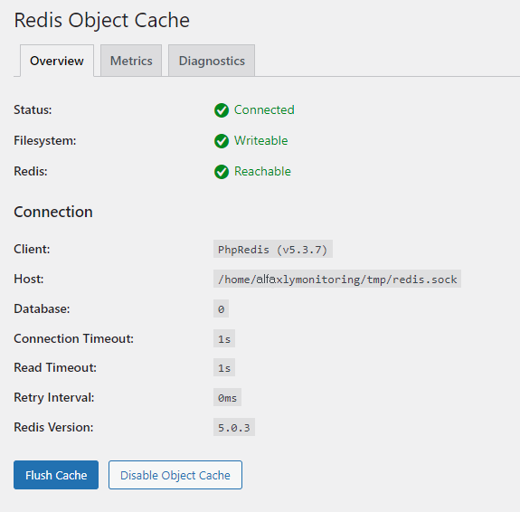 Redis Object Cache